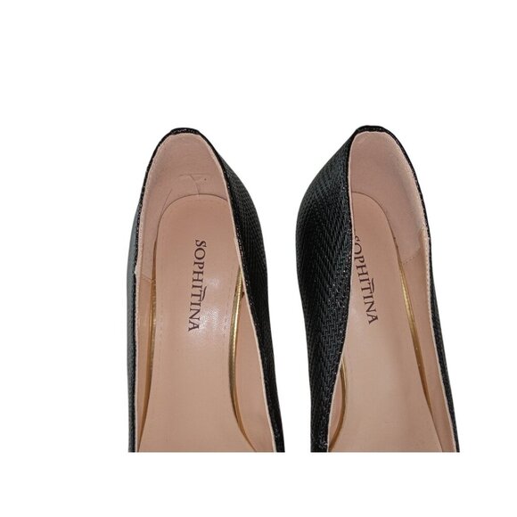 Sophitina Womens Heels Black Leather Stiletto Pointed Toe Pump Cocktail Size 42 - Picture 5 of 9